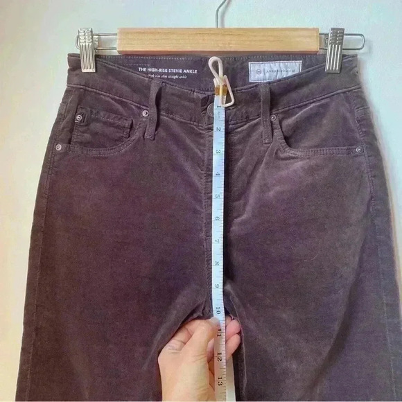 AG Adriano Goldschmied Stevie Slim Straight Ankle Jeans -  26R, Chocolate Brown - Picture 10 of 10